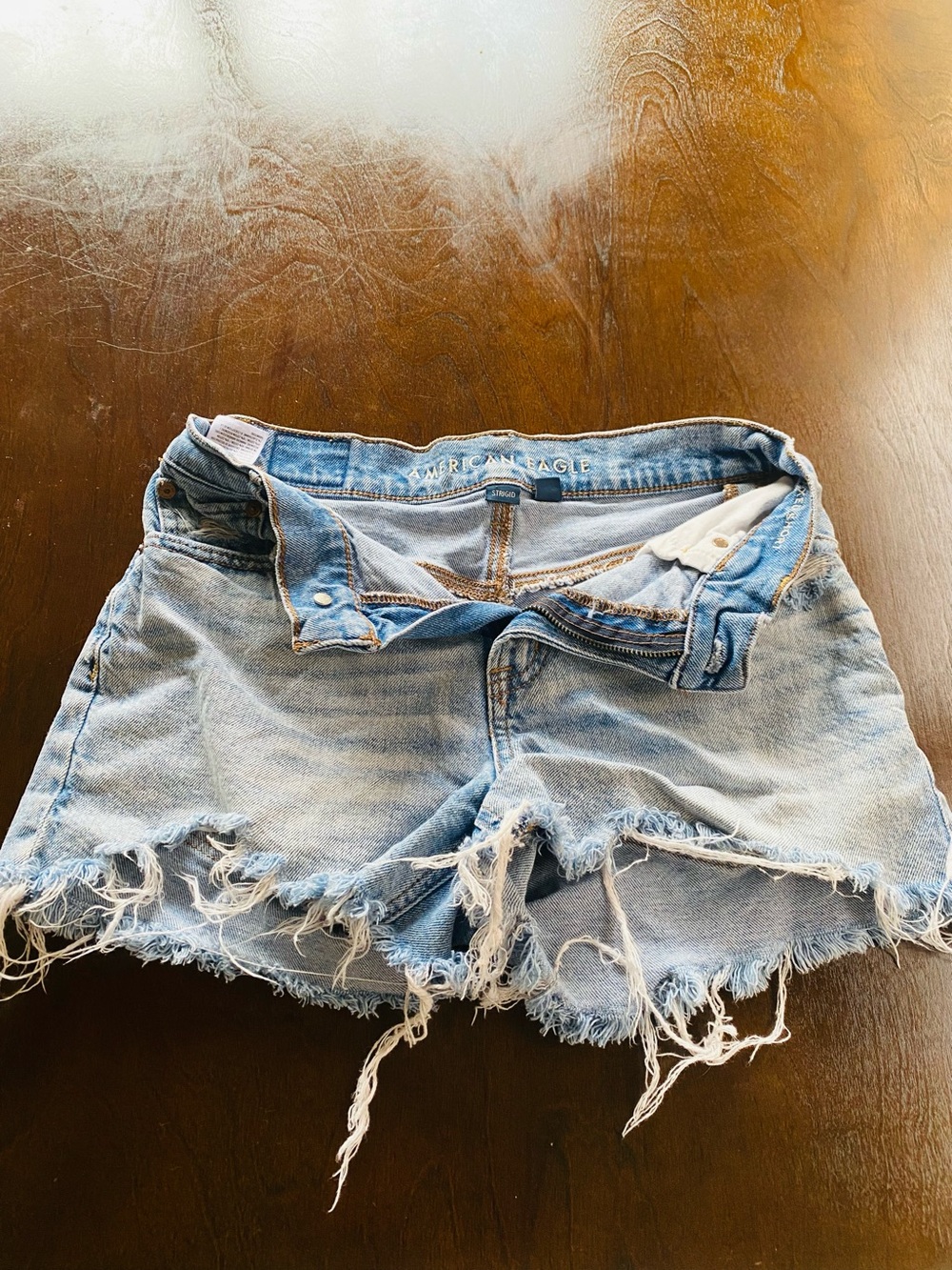 American Eagle Outfitters Light Wash Distressed Denim Cutoff Shorts